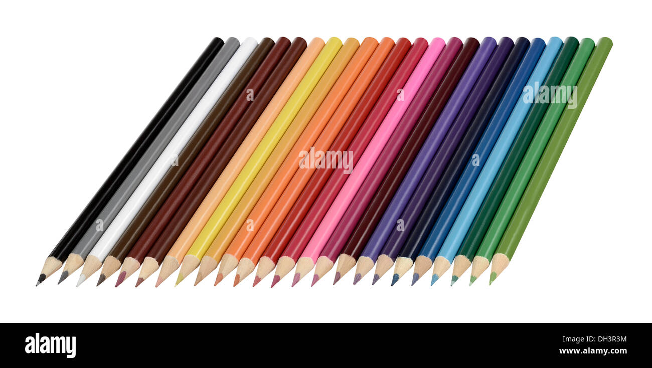 Wooden color pencils Stock Photo