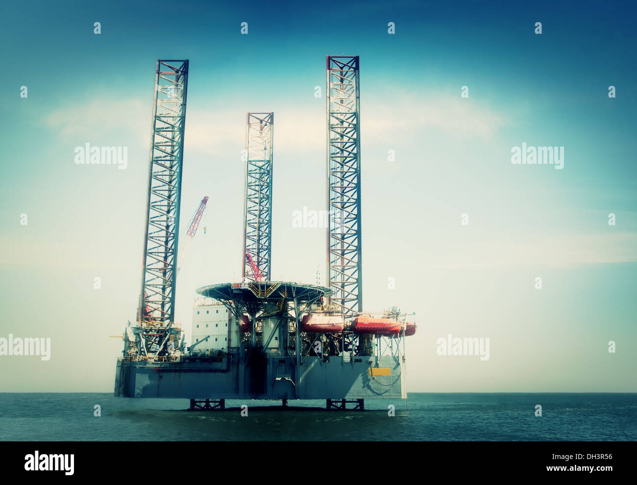 Off shore oil drilling rig Stock Photo