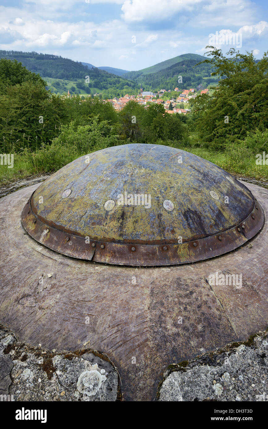 Retractable turret, Four à Chaux fortress, Maginot line. Stock Photo