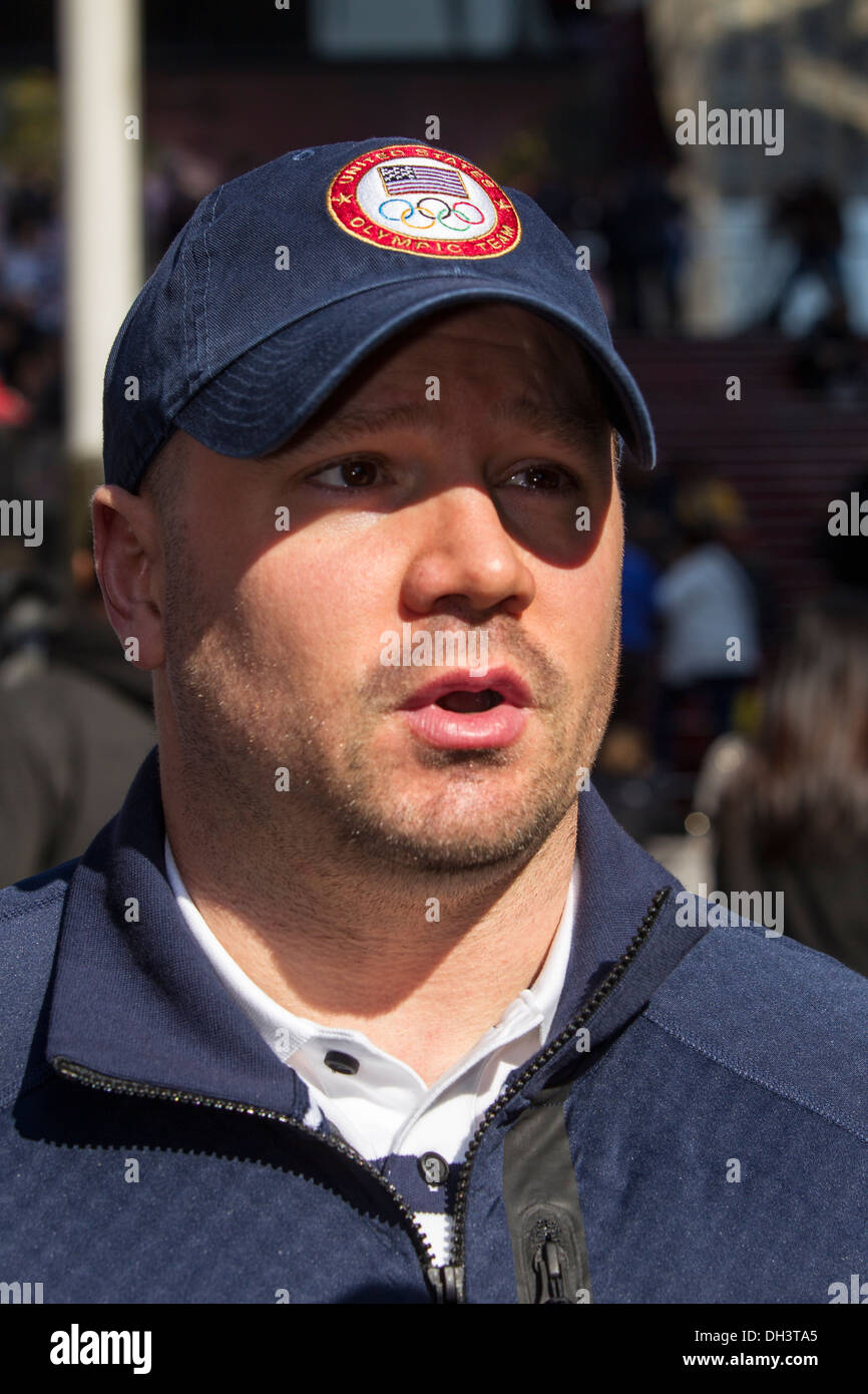 Steve Holcomb at the USOC 100 Day Countdown to the Sochi 2014 Olympic Winter Games Stock Photo