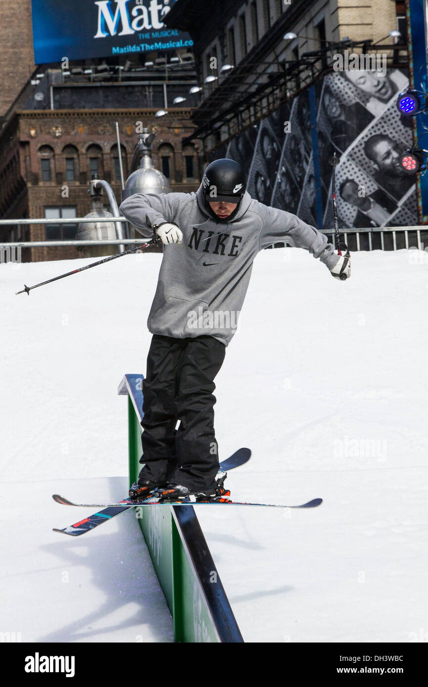 Tom Wallisch at the USOC 100 Day Countdown to the Sochi 2014 Olympic Winter Games Stock Photo