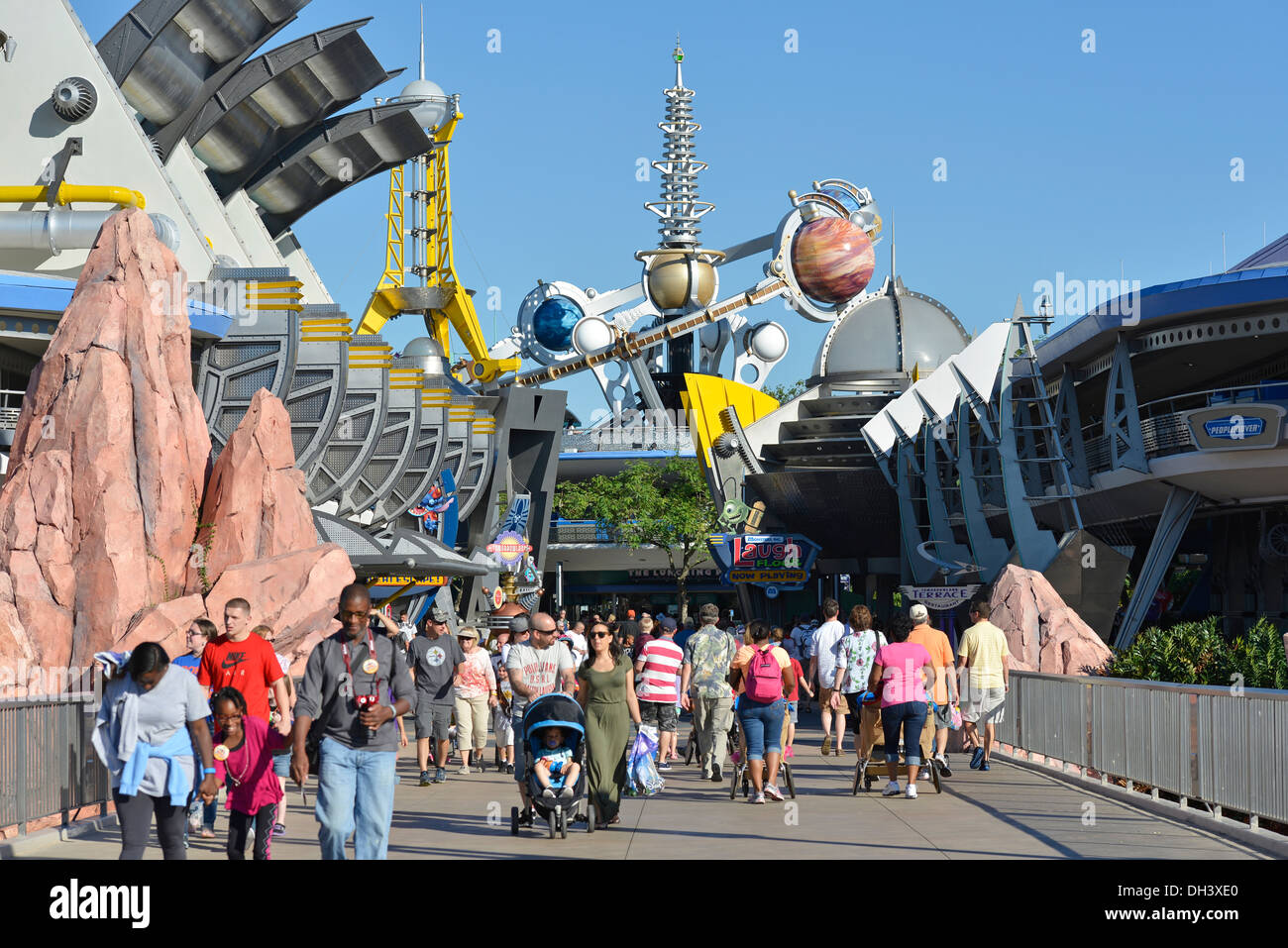 Tomorrowland at the Magic Kingdom, Disney World, Orlando Florida Stock Photo
