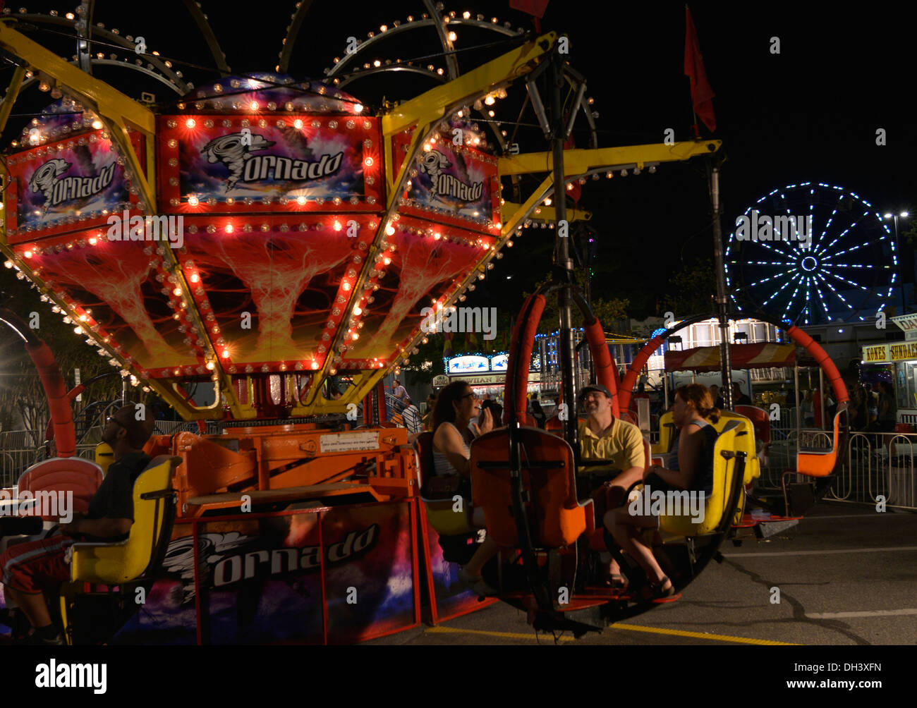 carnival rides ar  night Stock Photo