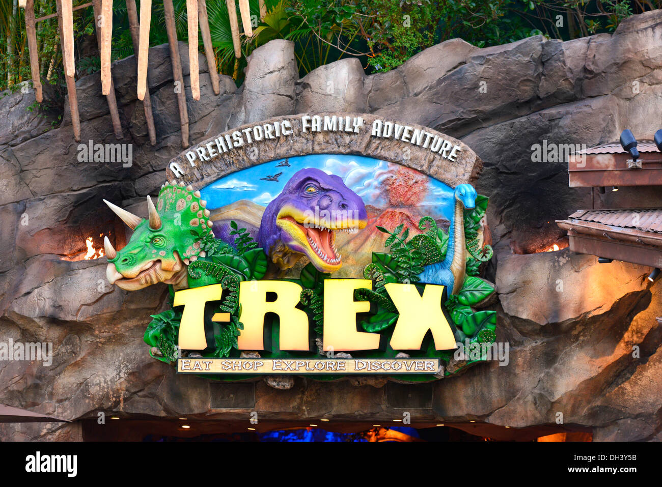 T-Rex Restaurant, Downtown Disney, Disney World, Orlando Florida Stock Photo