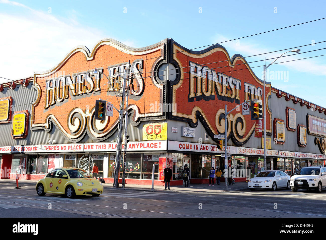 Toronto, Canada. 28th Oct 2013.  Toronto landmark discount store HONEST ED'S, located at Bathurst Street and Bloor Street West in the Annex Neighborhood, has been sold to Vancouver based developer Westbank Properties by the Mirvish family. Stock Photo