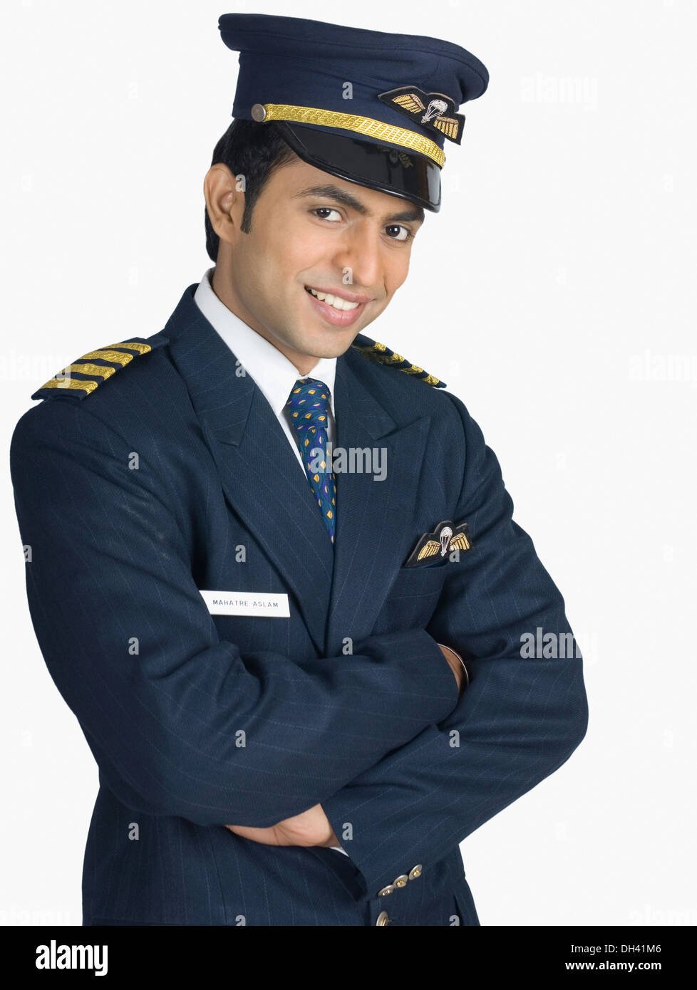Pilot standing white background hi-res stock photography and images - Alamy