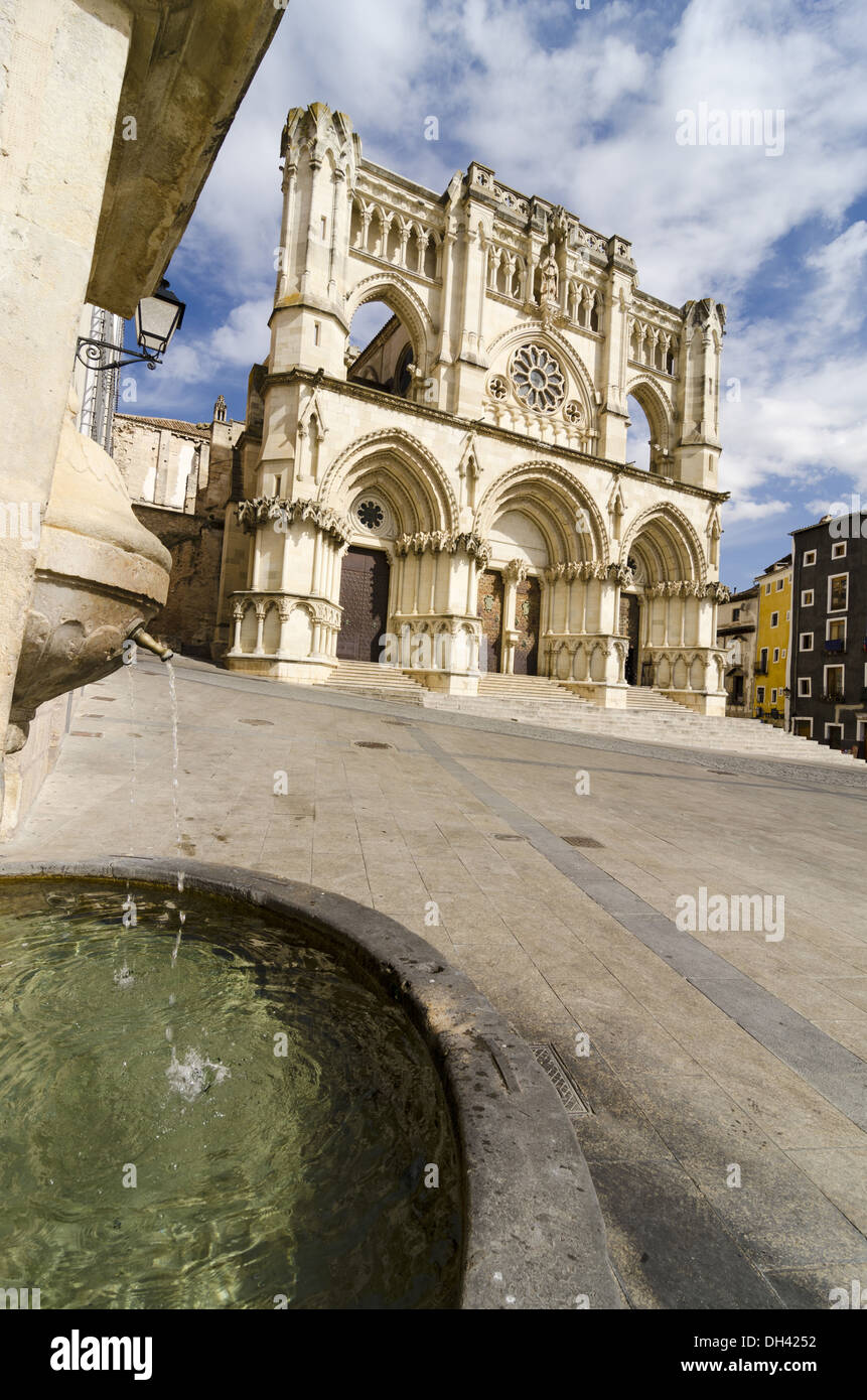 Gothic cathedral of the Cuenca (Basilica of Our Lady of Grace), Castilla La Mancha, Spain Stock Photo