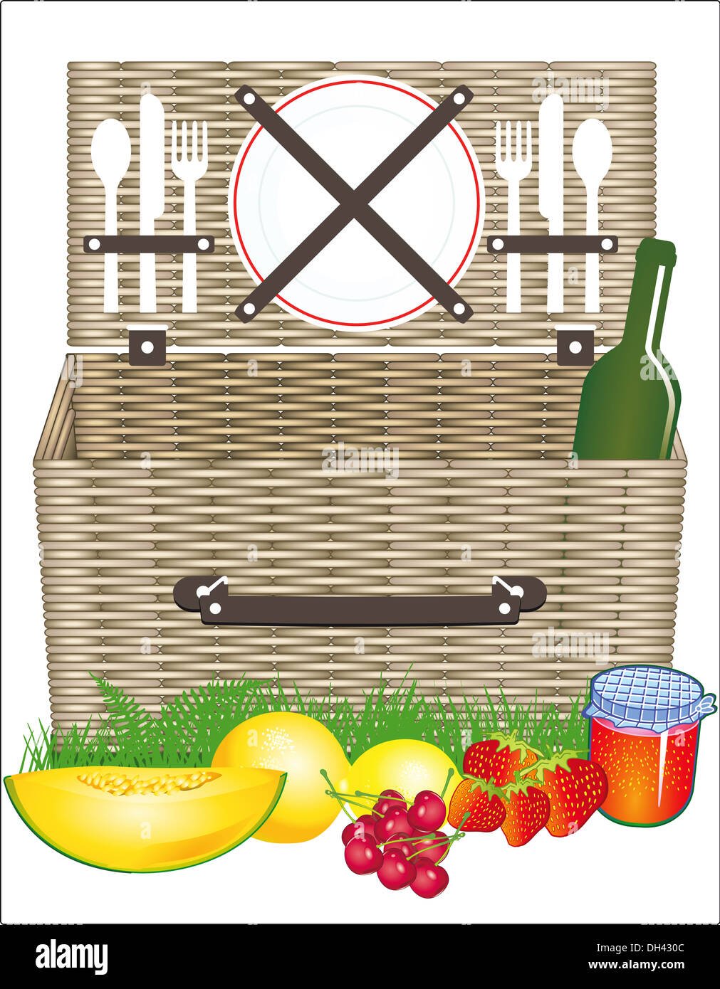 picnic basket Stock Photo