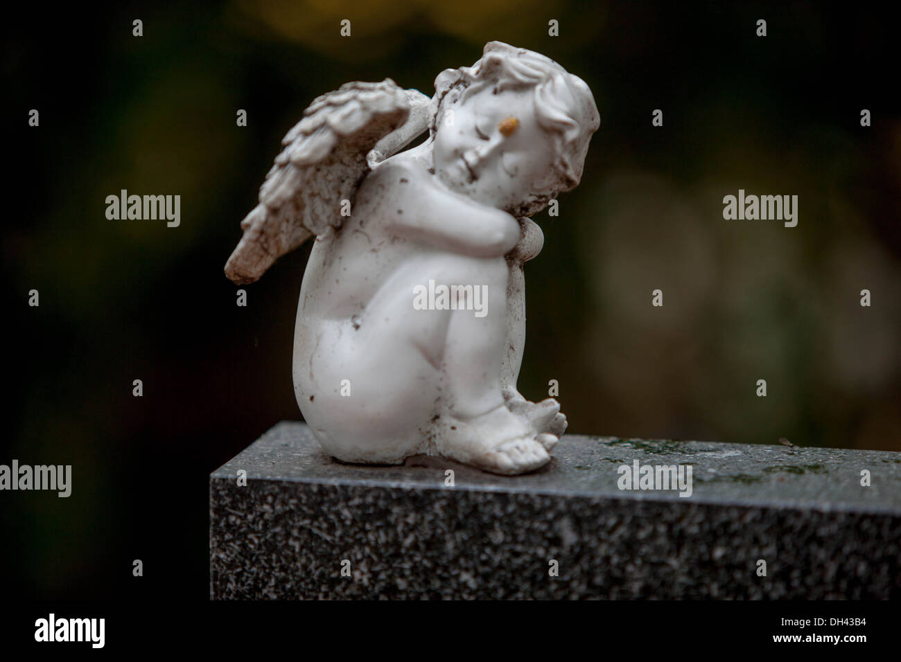 Cemetery Angel figure on a grave Czech Republic Stock Photo