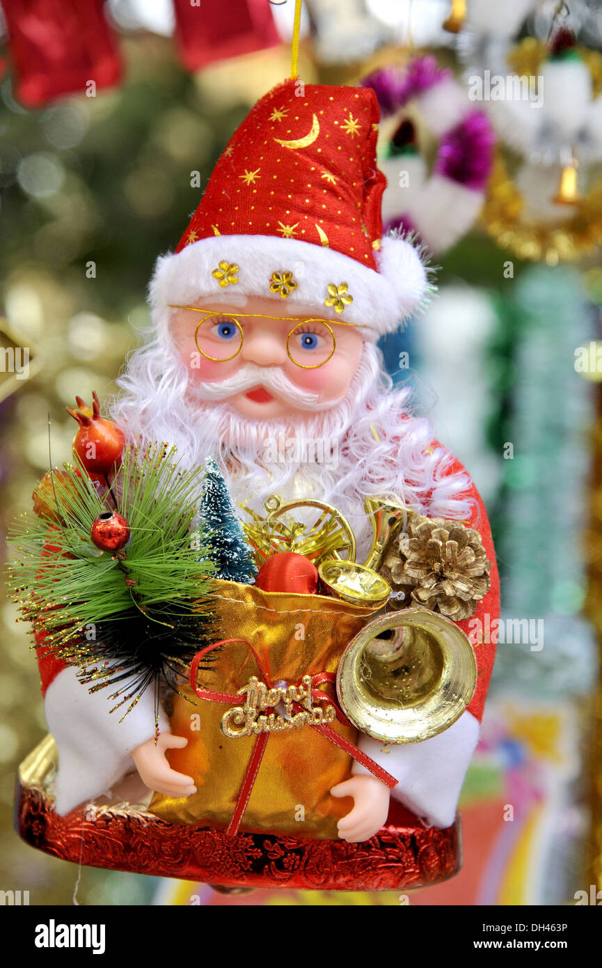 Santa Claus Figurine , Christmas Day , Festivity , Christmas annual festival commemorating the birth of Jesus Christ , December 25 , India , asia Stock Photo