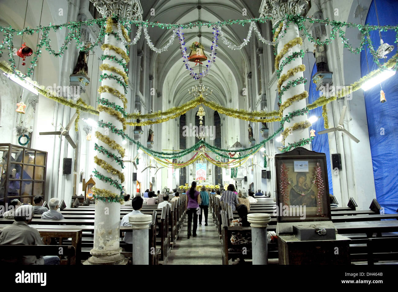 Interior of Gloria Church at Byculla Mumbai Maharashtra India Stock Photo