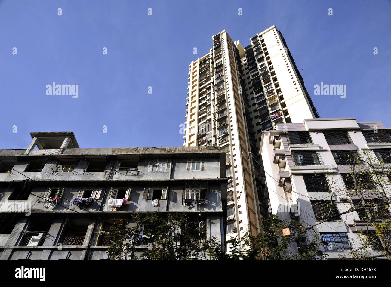 old building and new building at mumbai Maharashtra India Stock Photo