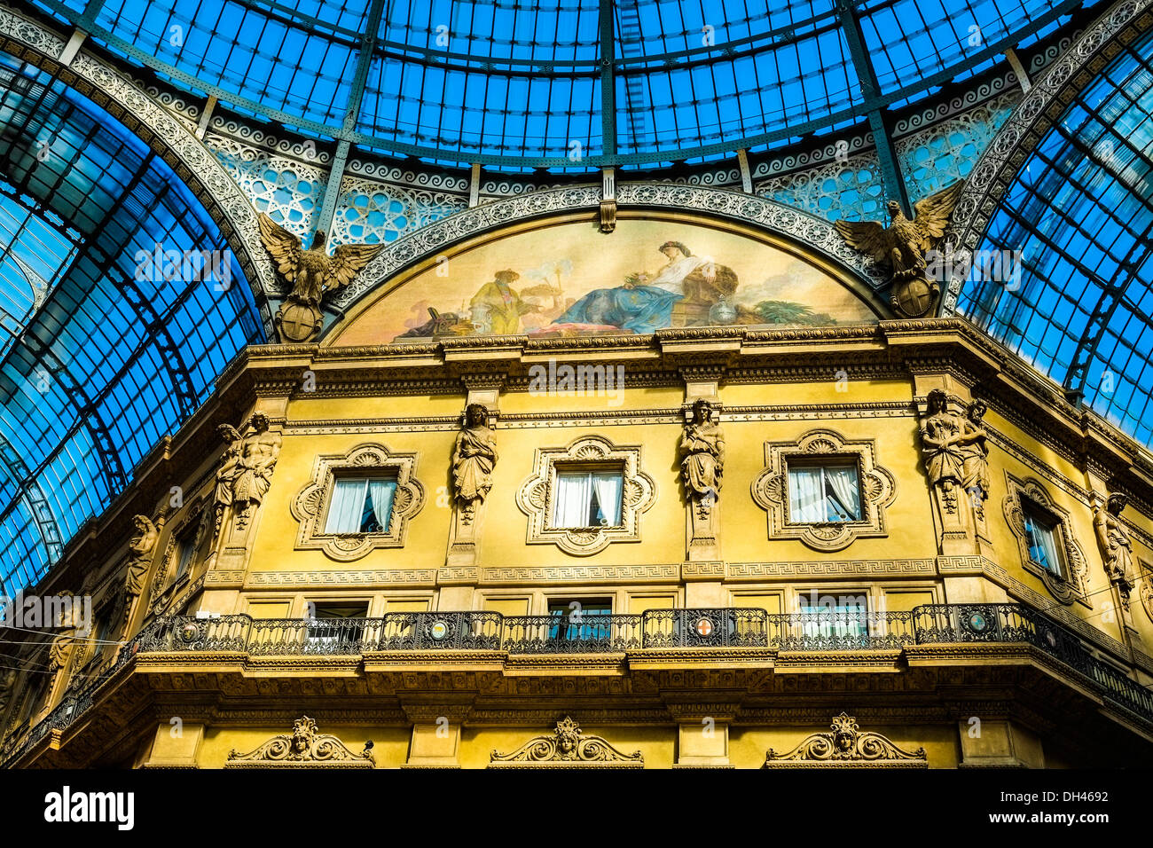 Detail of Galleria Vittorio Emanuele II in Milan, Italy Stock Photo