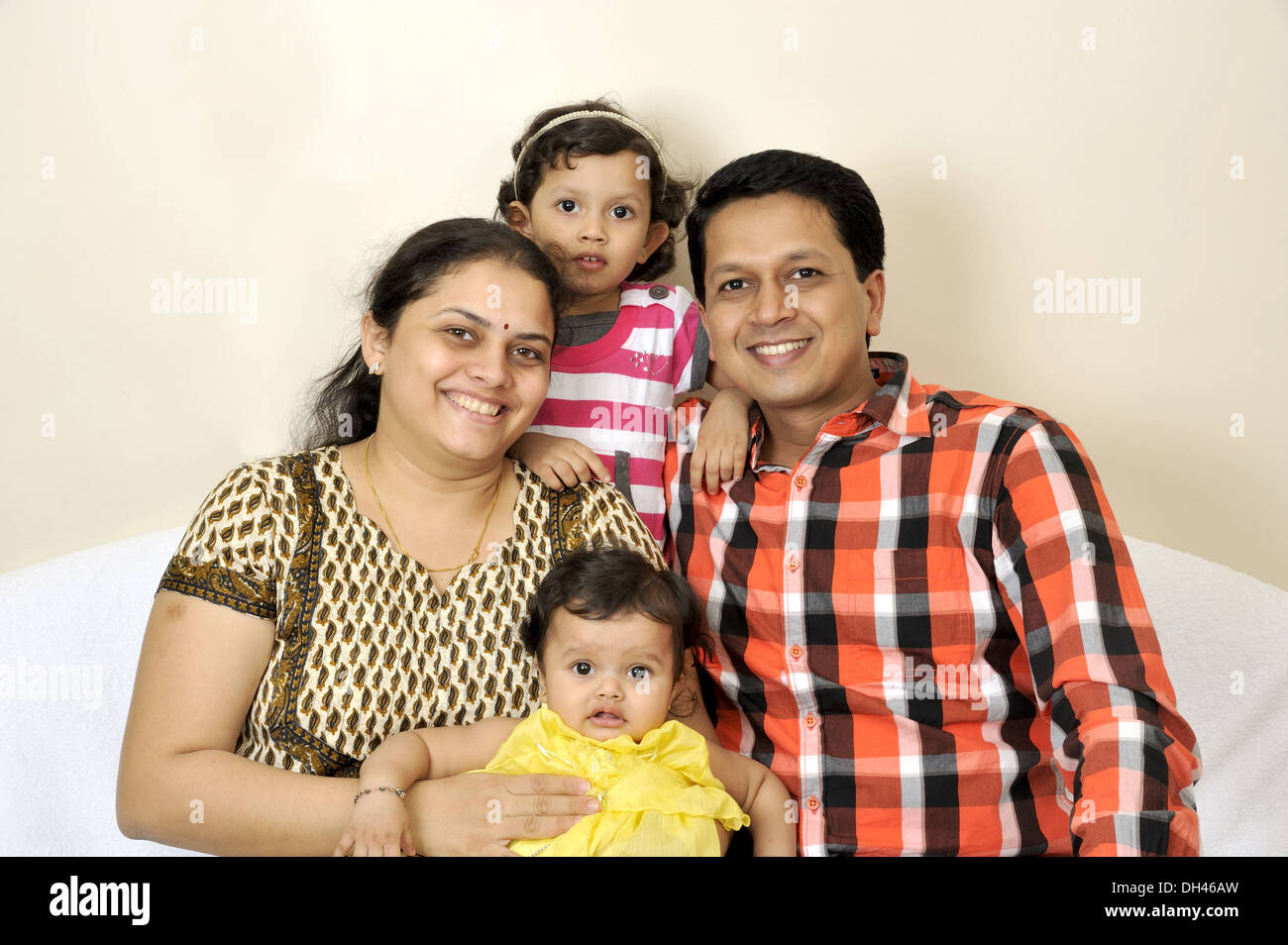 Indian family of four father mother son daughter India - MR#736P ...