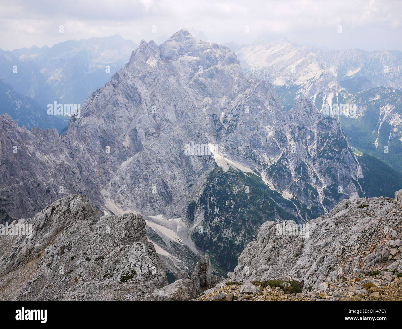 View of north face of Triglav in Slovenia Stock Photo