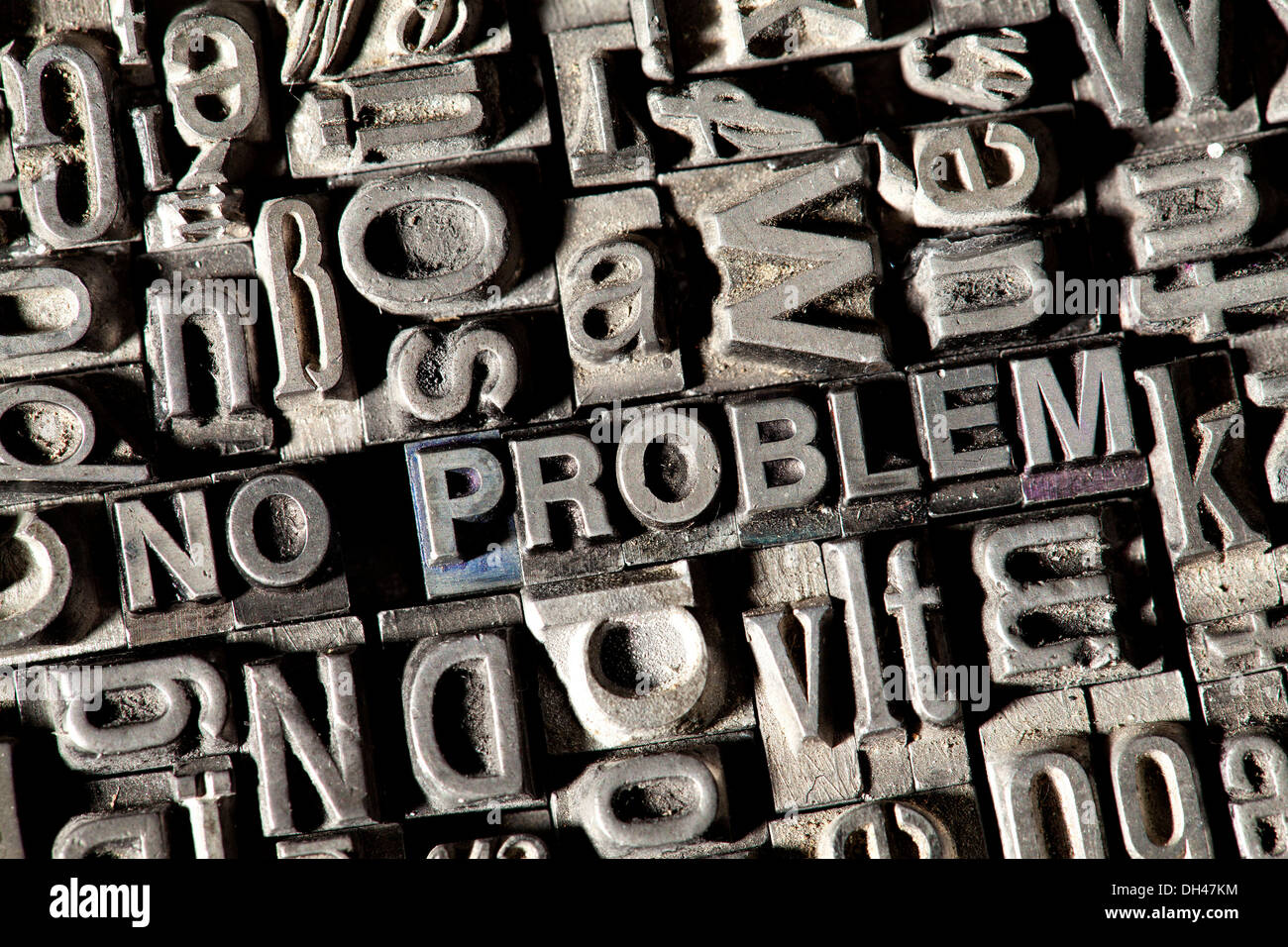 Old lead letters forming the word PROBLEM Stock Photo