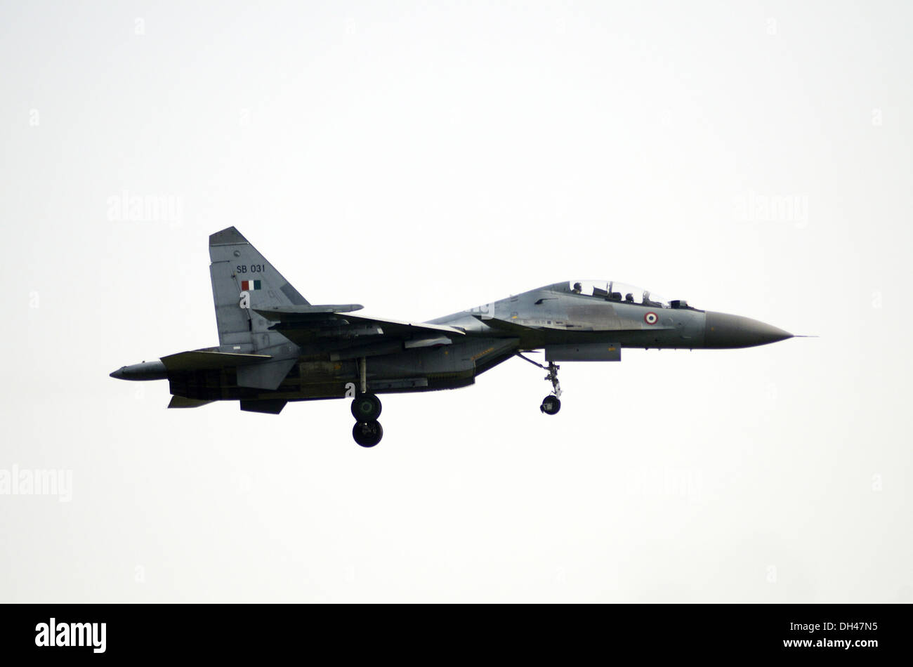 Indian Air Force Fighter Plane landing at Jodhpur Rajasthan India Stock Photo