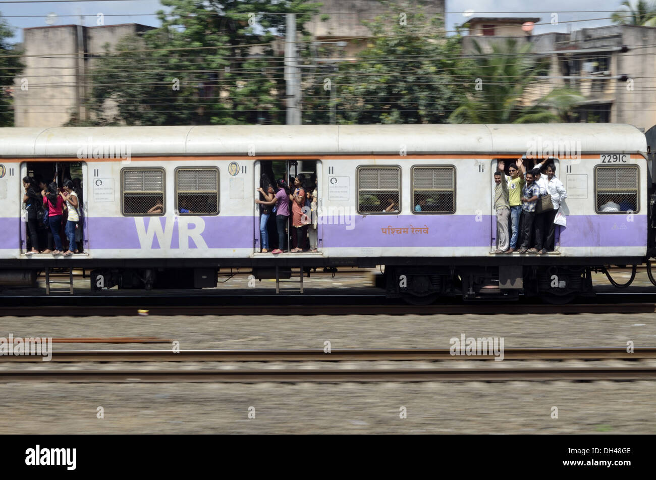 suburban local train at Mumbai Maharashtra India Stock Photo