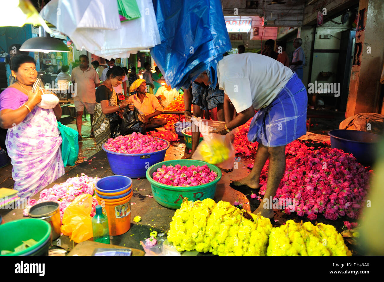 Koyambedu Flower Market Chennai Tamil Nadu India Asia Stock Photo Alamy