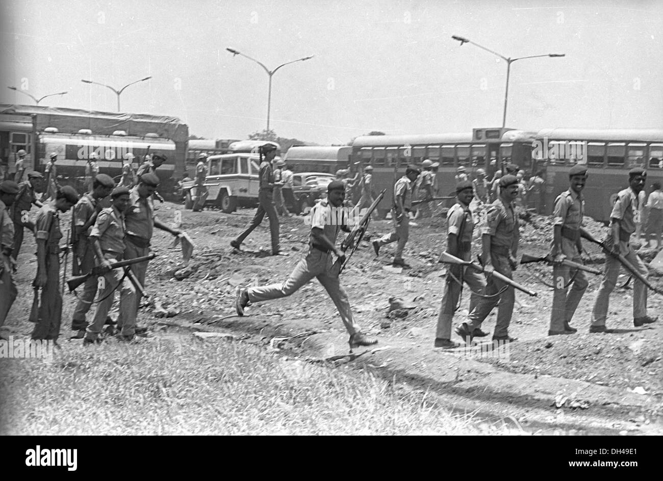 mumbai police rushing to control riots in mumbai india Stock Photo