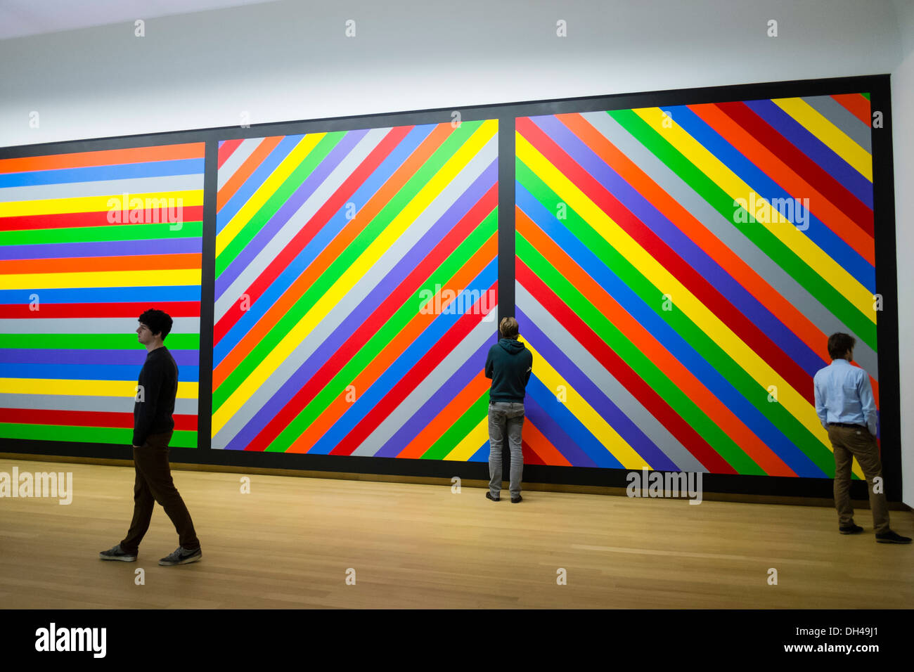 Painting Wall Drawing #1084 by Sol Lewitt at Stedelijk Museum in Amsterdam The Netherlands Stock Photo
