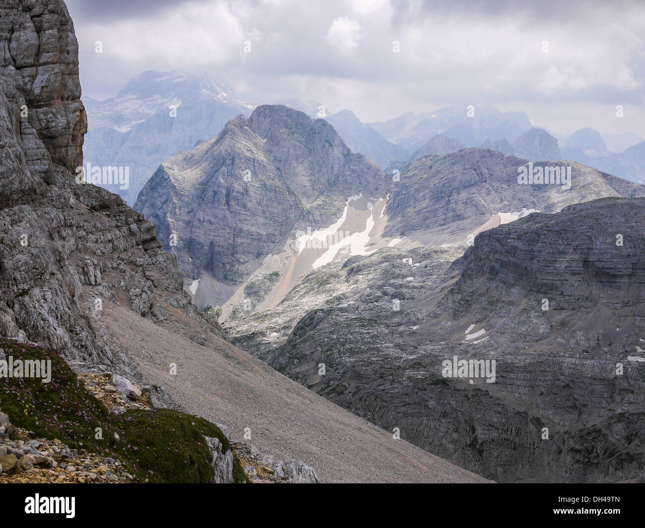 View of north face of Triglav in Slovenia Stock Photo