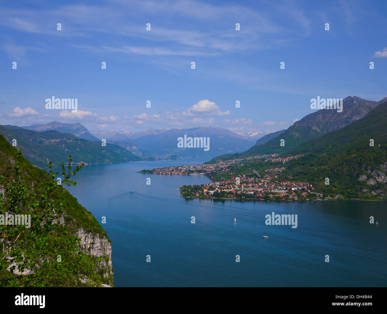 View of Abbadia Lariana and Mandello del Lario, Lecco and Como lake, Italy Stock Photo