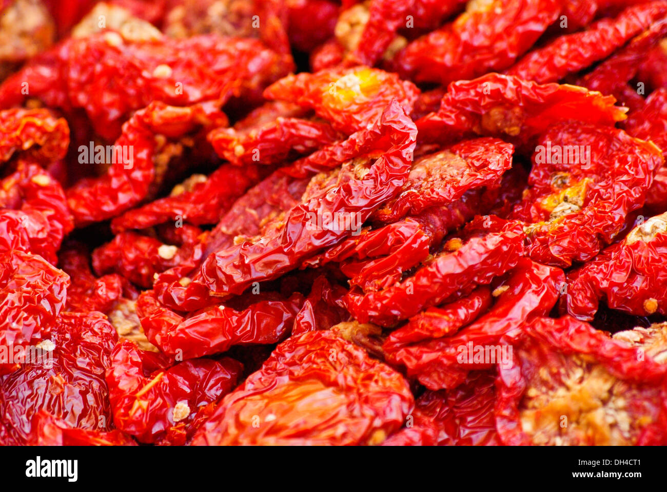 Sundried tomatoes at Sicilian market Stock Photo Alamy