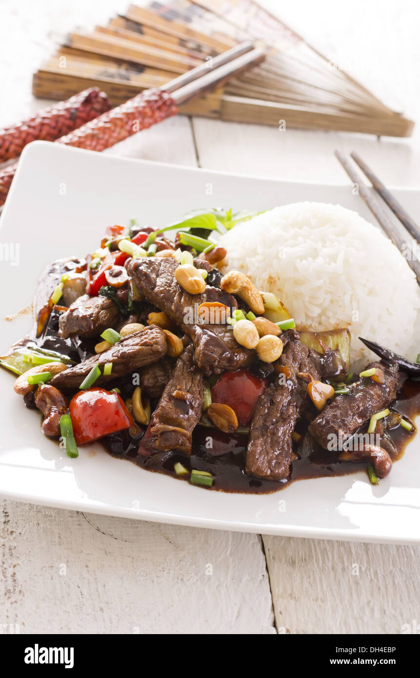 chinese beef with chilli sauce Stock Photo Alamy