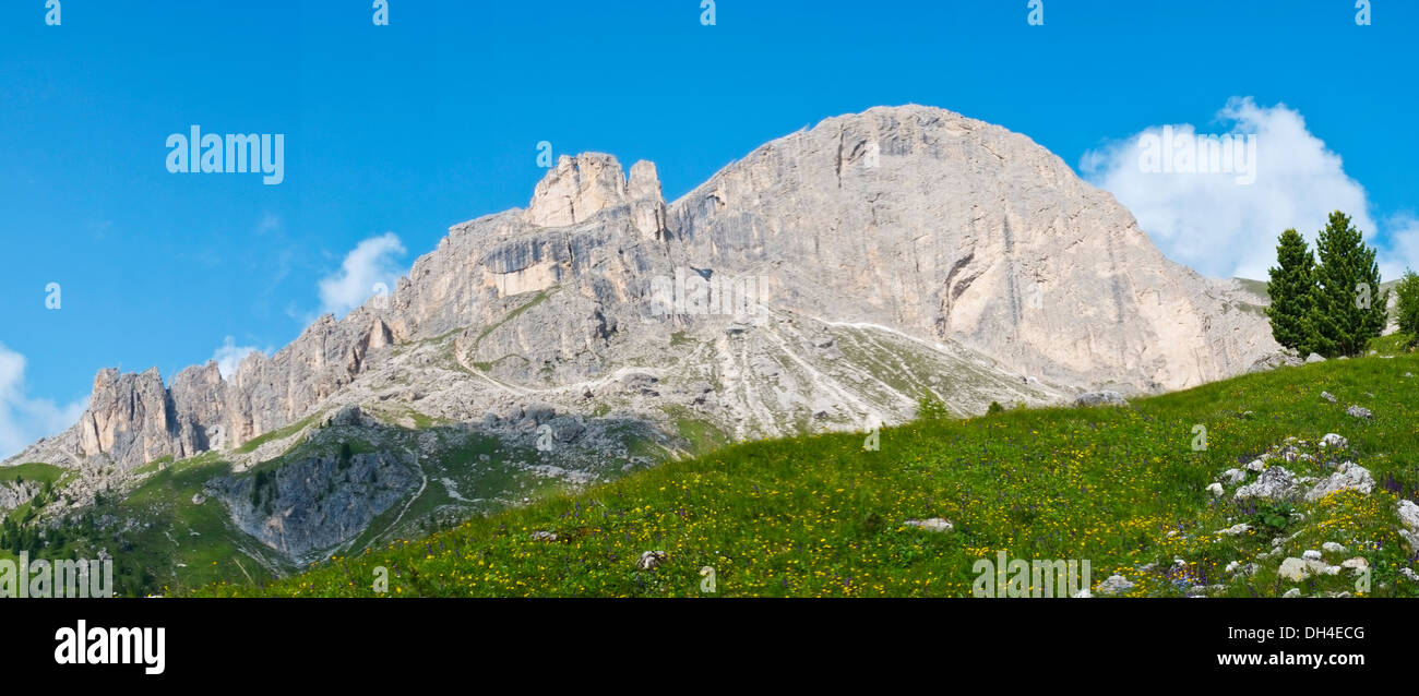 Roda di Vael in Dolomites, Val di Fassa, Italy Stock Photo