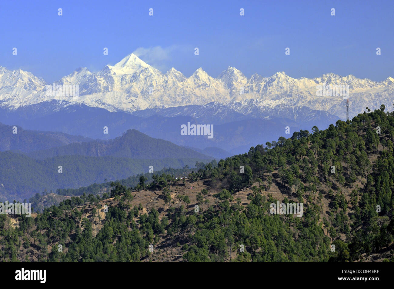 Himalayan mountain scape uttarakhand India Asia Stock Photo