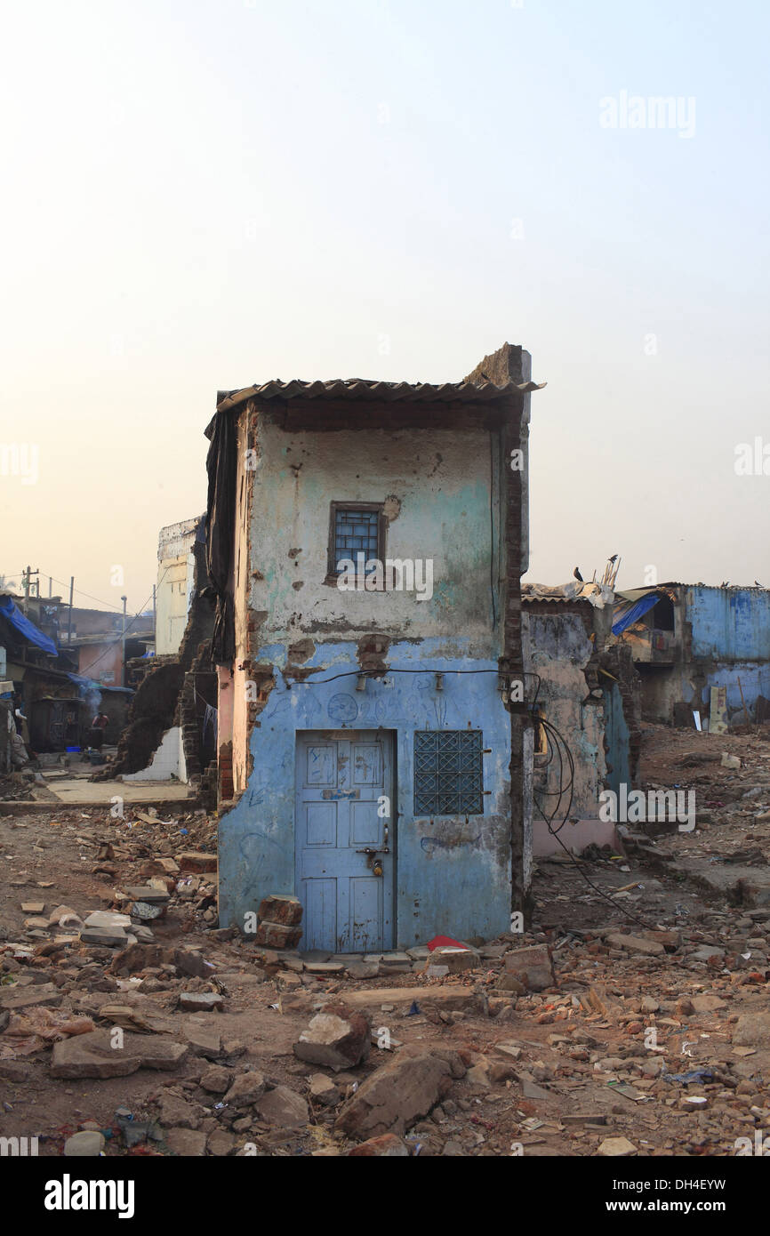 Demolished house Khar Golibar slum Mumbai India Stock Photo