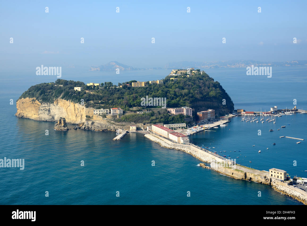 panoramic view of Nisida islet in the bay of Naples, Italy Stock Photo