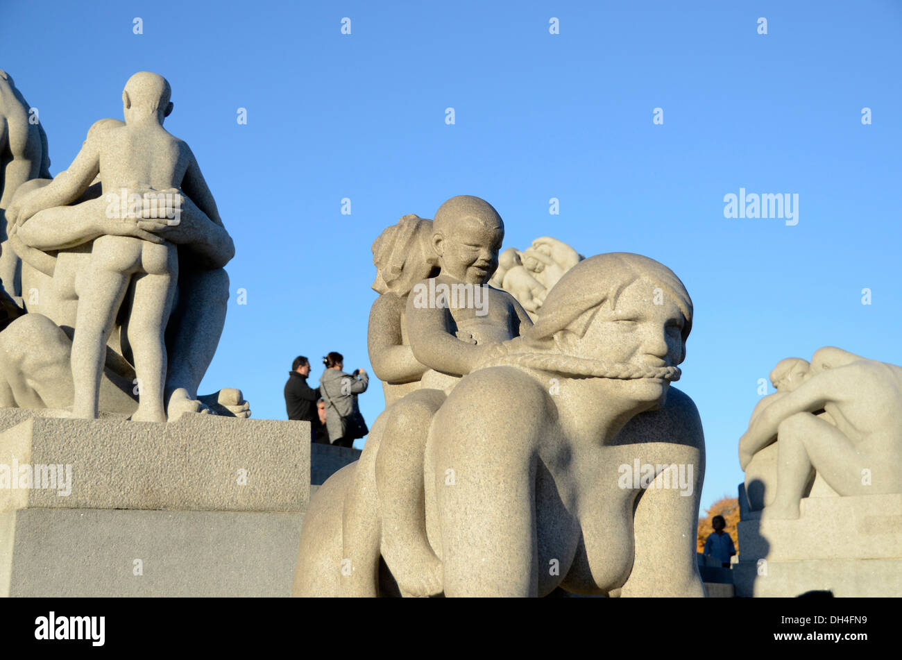 Vigeland Sculpture Park in Oslo featuring the bronze and granite