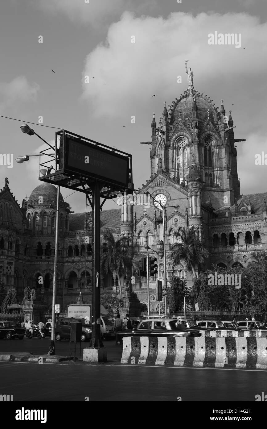 Victoria terminus station Black and White Stock Photos & Images - Alamy