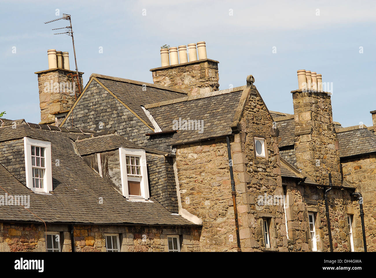 Tejados de casa en Reino Unido, tejados en Edimburgo, Escocia, travel Stock Photo