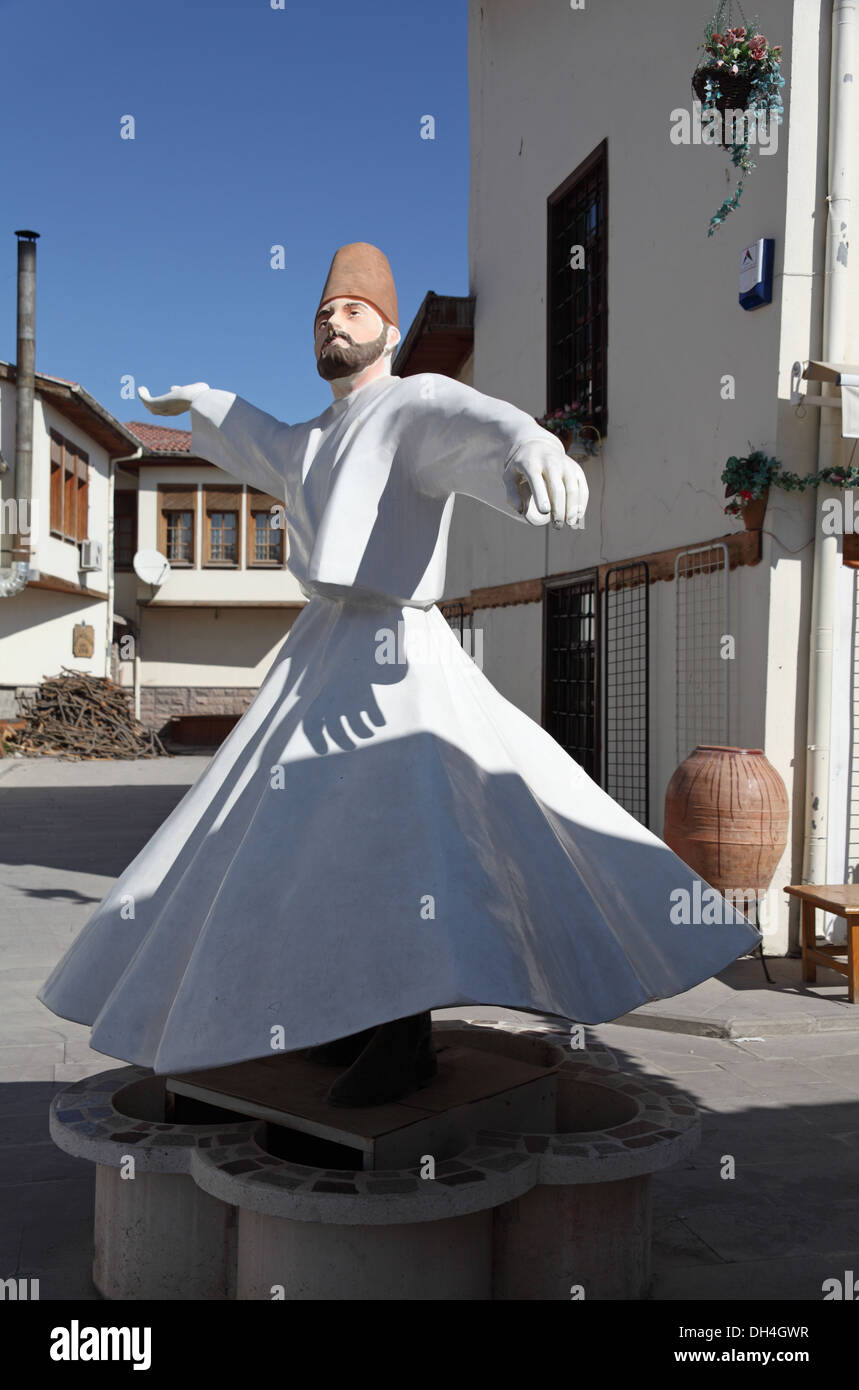 Statue of a Whirling Dervish, Konya, central Turkey Stock Photo