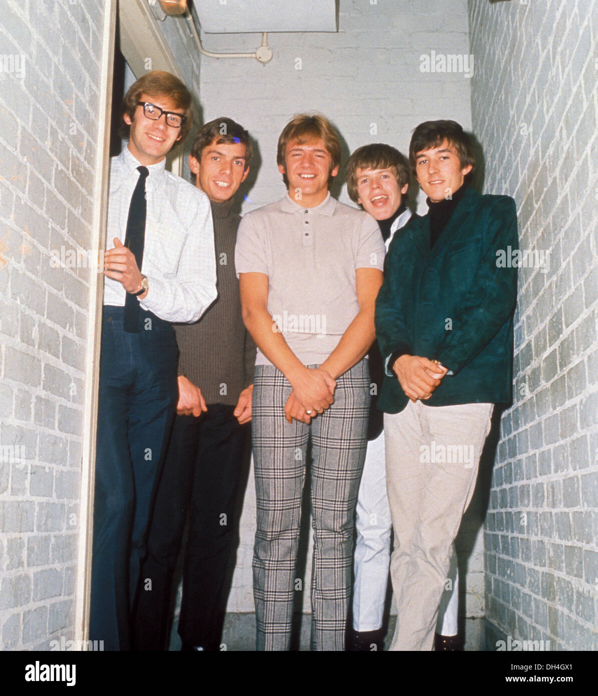 HERMAN'S HERMITS UK pop group about 1968. From left: Derek Leckenby, Barry Whitwam, Karl Green, Peter Noone, Keith Hopwood Stock Photo