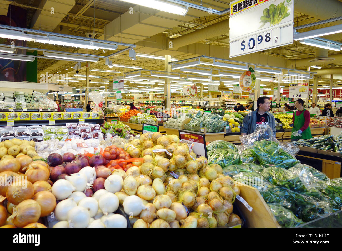 Fruit and vegetables in a supermarket in Toronto, Canada Stock Photo