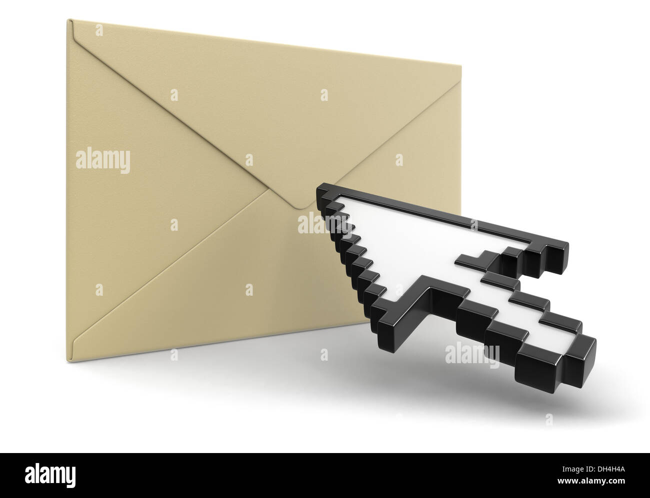 letter and Cursor (clipping path included) Stock Photo