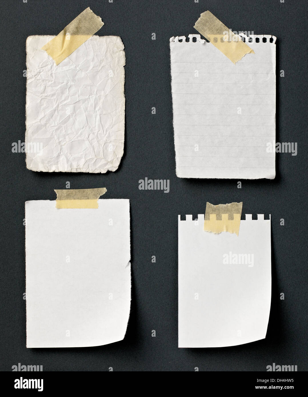 note paper with adhesive tape Stock Photo