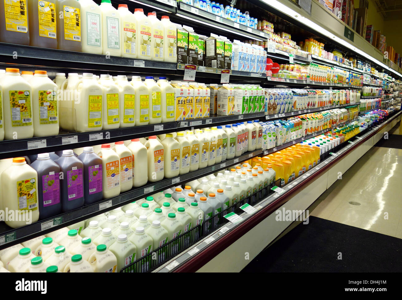 Soy milk selection at a supermarket in Toronto, Canada Stock Photo Alamy