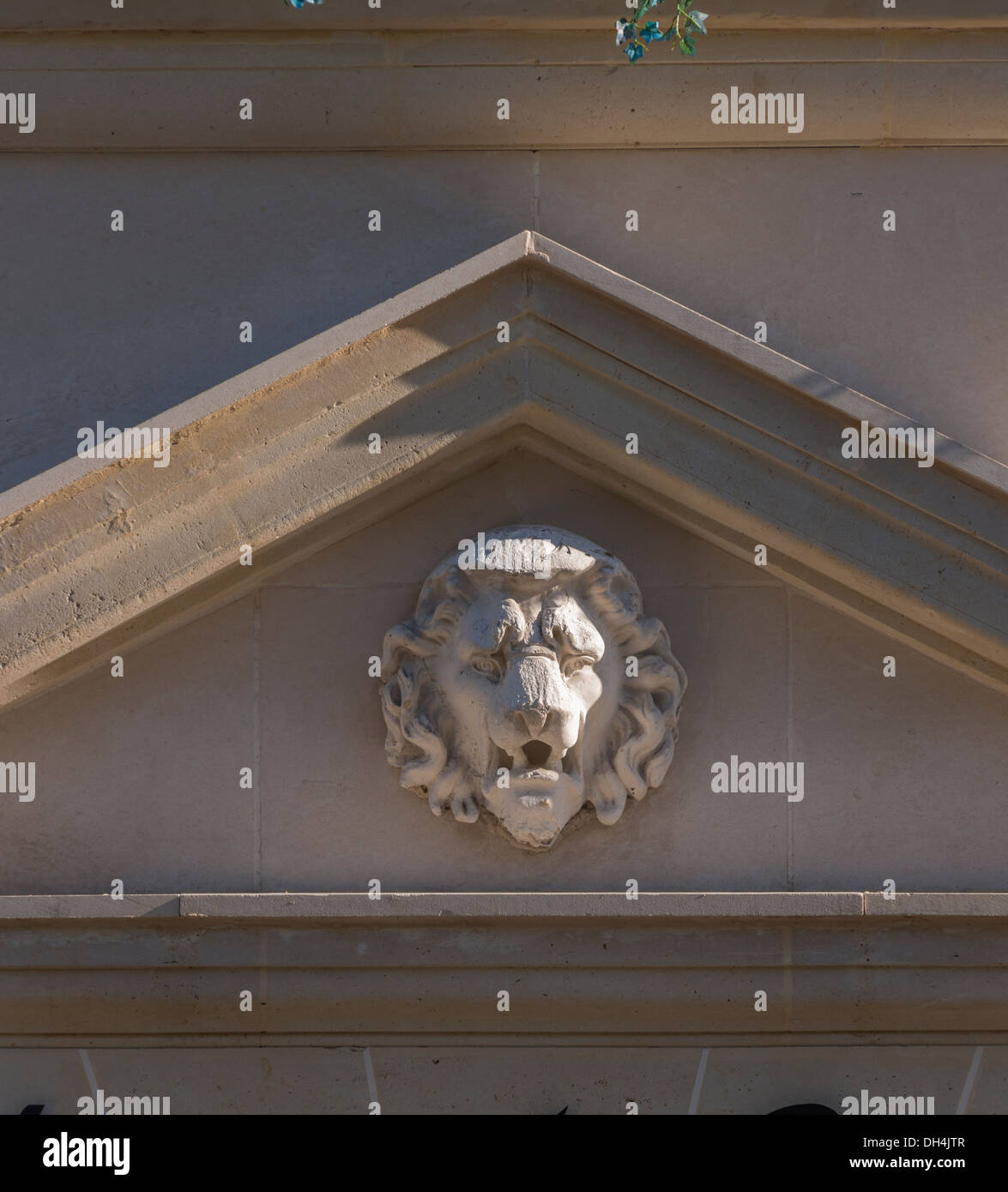 Lion's head portico decoration in Paris Stock Photo