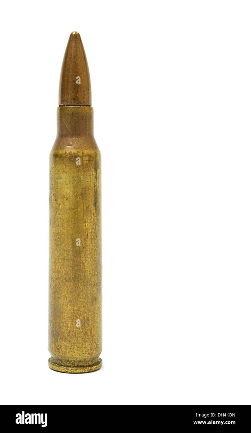 Isolated Rifle Bullet Stock Photo