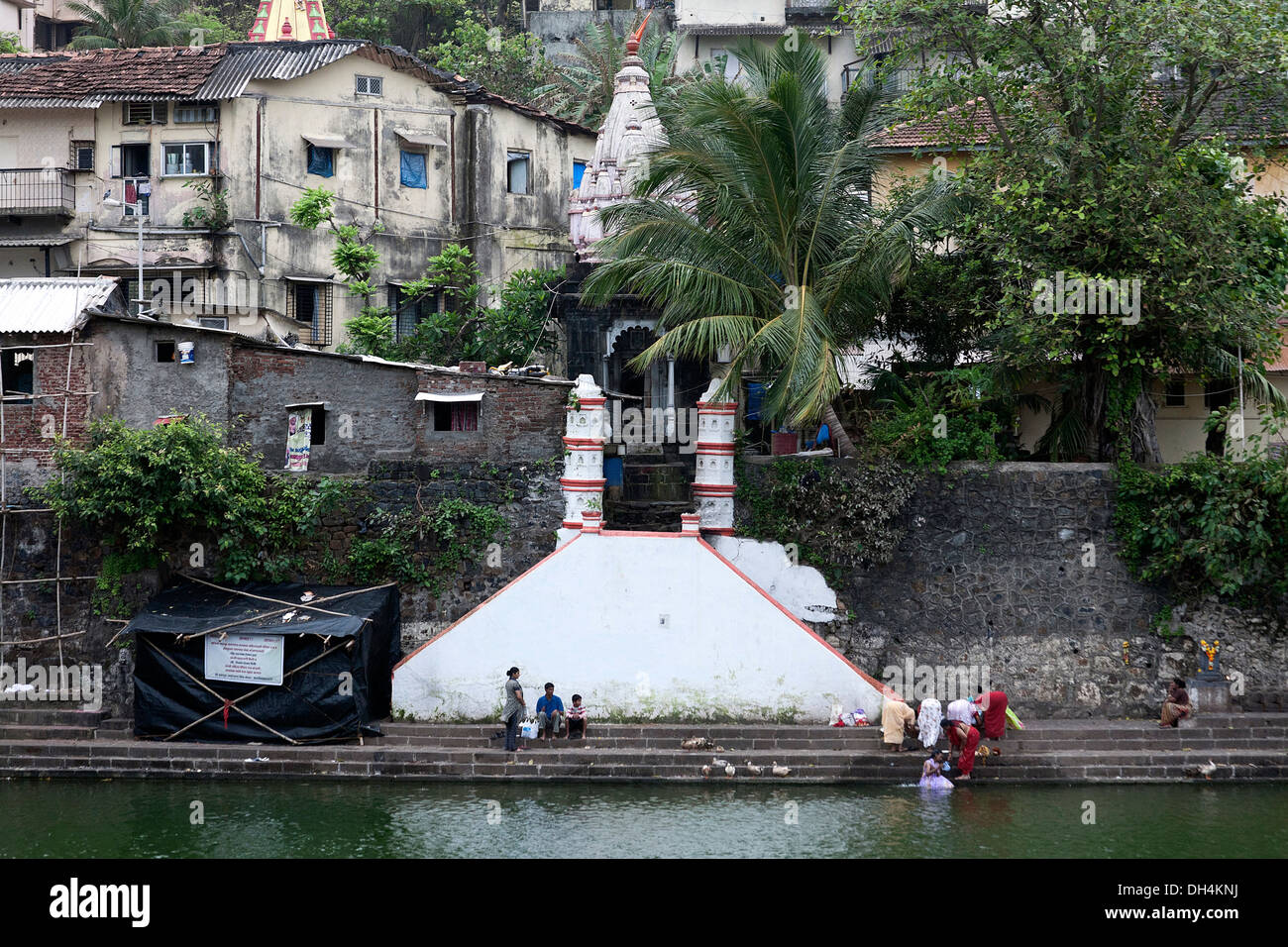 Banganga Tank Walkeshwar temple Mumbai Maharashtra India Asia Aug 2012 Stock Photo