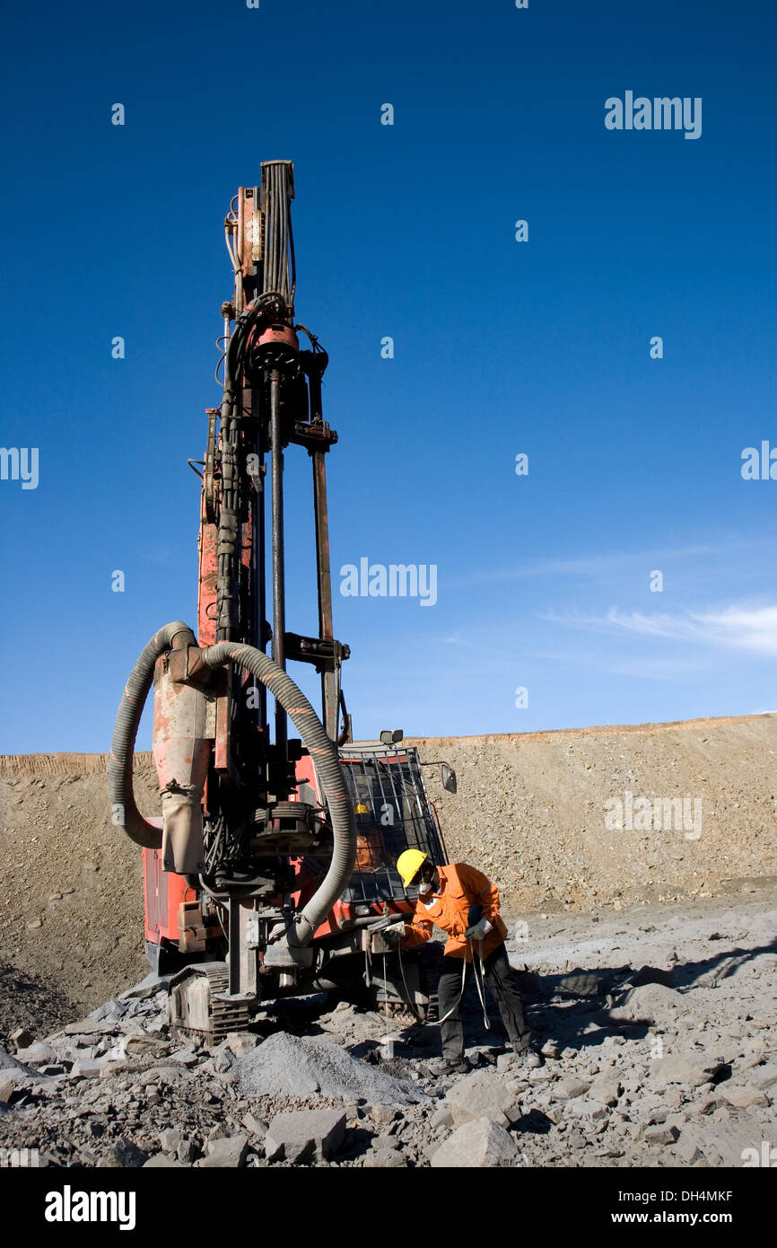 Ore drilling machine at work in a gold mine Stock Photo Alamy