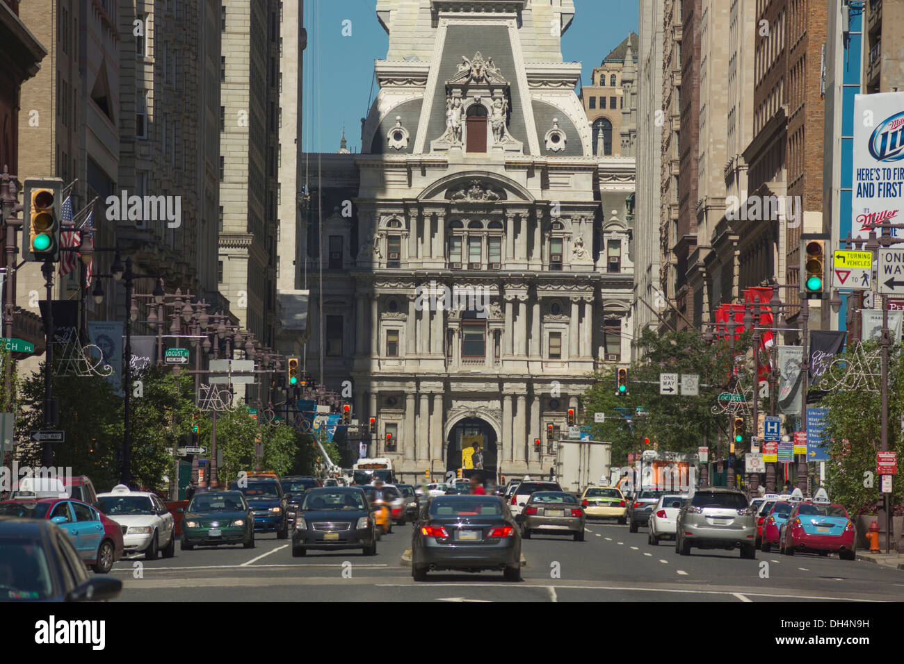 CITY HALL SOUTH BROAD STREET DOWNTOWN PHILADELPHIA PENNSYLVANIA USA Stock Photo