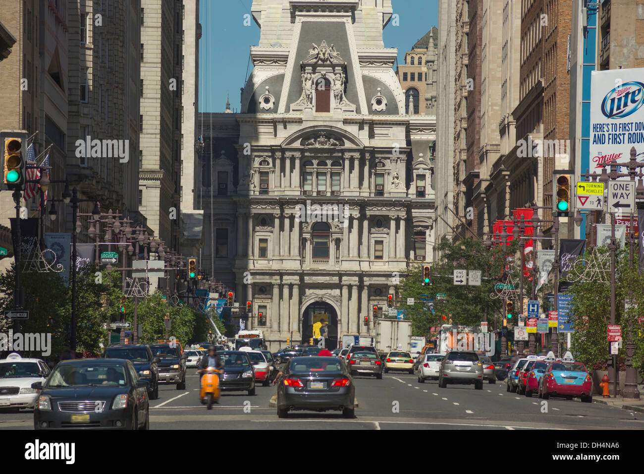 CITY HALL SOUTH BROAD STREET DOWNTOWN PHILADELPHIA PENNSYLVANIA USA Stock Photo