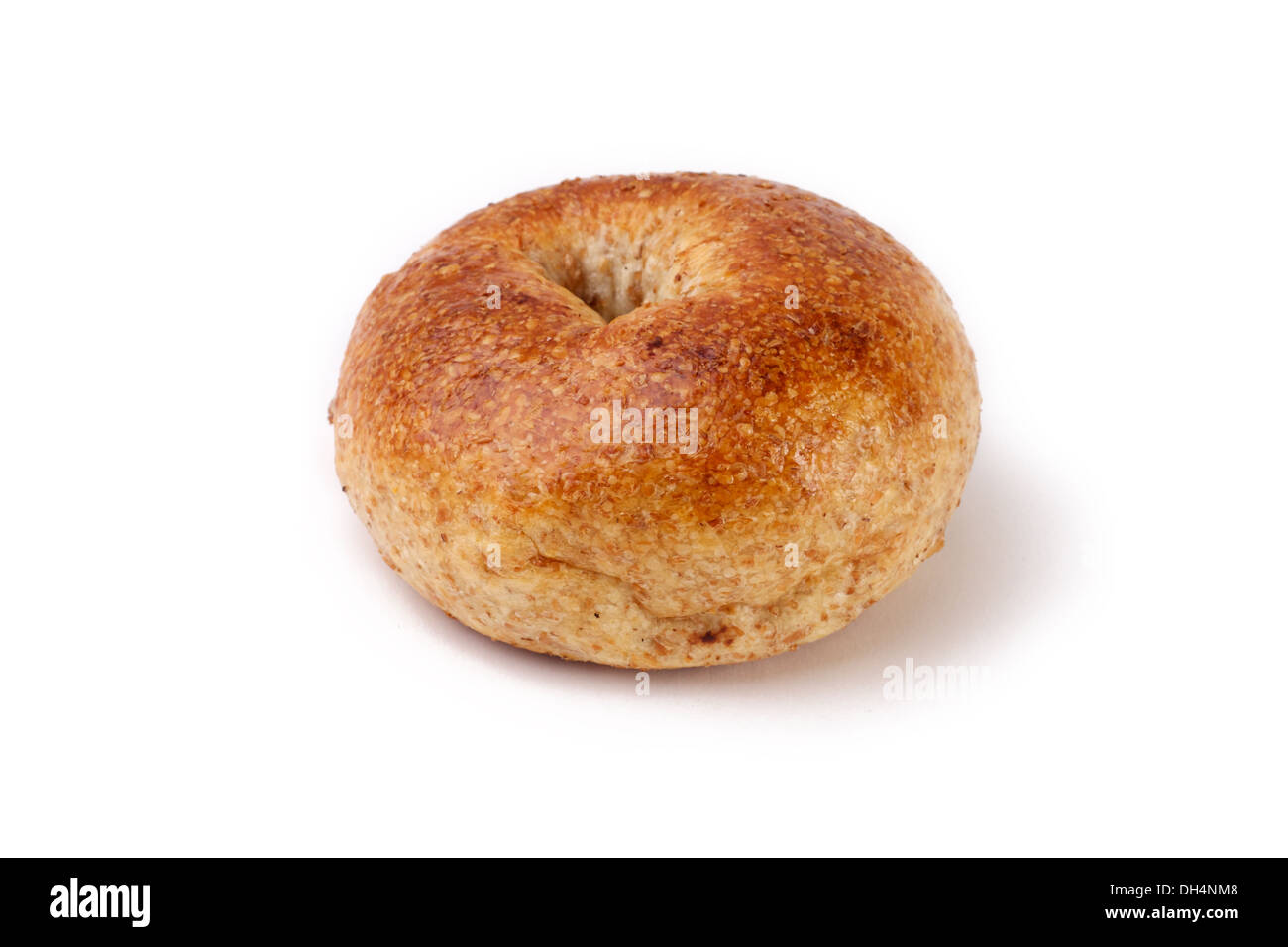 whole wheat bagel isolated on white background Stock Photo