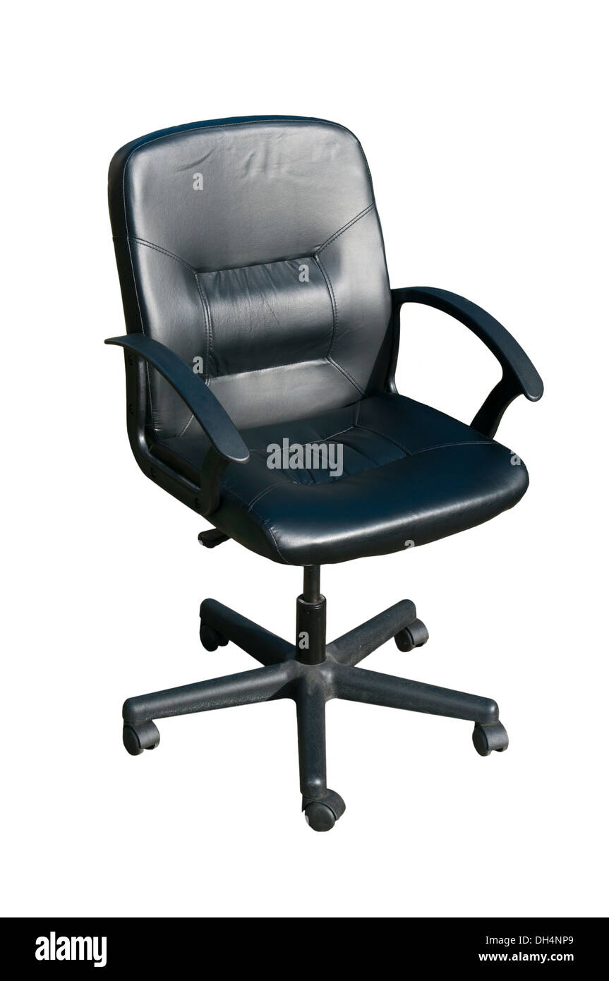 Black Leather Office Chair Computer Chairs Stock Photo